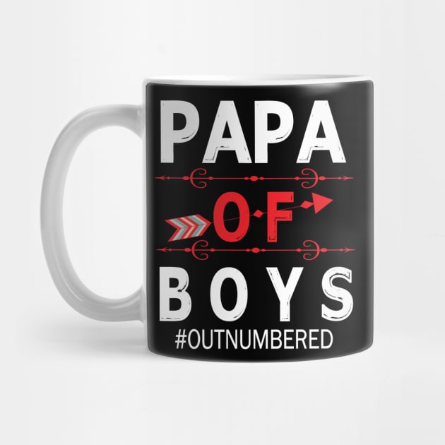 Papa Of Boys Out Numbered Happy Father Parent Summer Vacation July 4th Independence Day by DainaMotteut